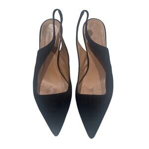 Flattered Black Pointed Slingback Heels